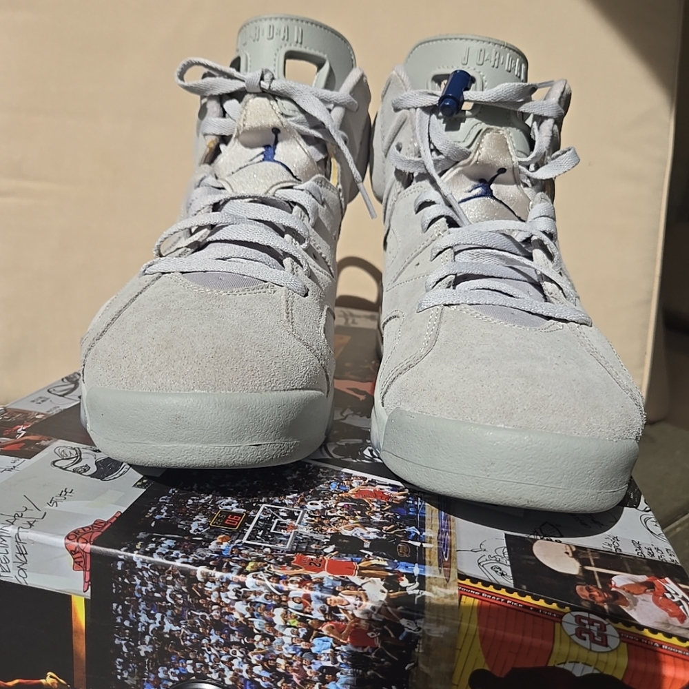 Air Jordan 6 Retro Magnet/College Blue Aimant/Marine College - Picture 4 of 12